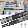 image:image18 inch Drawer Slides 6 Pairs 12pcs Soft Close 3 fold Full Extension Side Mount Cabinet Drawer Glides 18 Black Cabinet Rails for Dresser Cabinet Kitchen 100 LB Capacity12 Inch