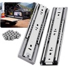 image:imageYENUO Heavy Duty Drawer Slides Full Extension Ball Bearing 1240 Inch 150LB  Side Mount Cabinet Industrial Drawer Slide Glides Anti Rust Thickened Rails Easy Install 1240 Inch For Heavy Cabinets 1PairSoft Close