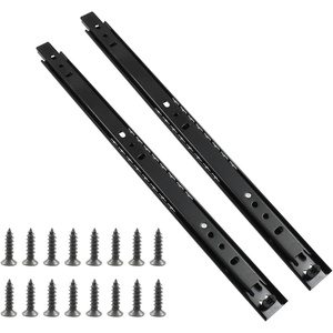 image:imageHitefu 1 Pair Drawer Slides 14 Inch 2 Section Black Drawer Rails Full Extension Ball Bearing Dresser Drawer Slide Glides Drawer Runners Side Mounting  2 Section Drawer Rails Full Extension Ball Bearing Dresser Drawer Slide Glides Drawer Runners Side Mounting14 Inch