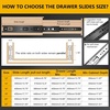 image:image14 inch Ball Bearing Drawer Slides 6 Pairs 12pcs  100LB Capacity Full Extension Side Mount Slides for Kitchen Cabinets Wardrobes Office Furniture Silver 14inchBlack