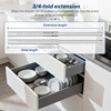image:image4 Pcs 14 Inch Center Mount Drawer Slides Heavy Duty Bottom Mount Drawer Slides for Cabinet and Dresser 34 Extension Glide Tracks14 Inch