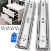 image:imageDrawer Slides Ball Bearing 3 Folds Full Extension Side Mount Cabinet Runners Glides Rails Track 100 Lbs Load 10 12 14 16 18 20 22 24 Inch Silver SilverBasic 1 Pr12 InchSilverStainless Steel