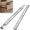 image:imageM METERXITY 1Pair Soft Close Drawer Slides 157 Inch 400mm 2 Fold Black  Full Extension Ball Bearing Drawer Slides for FurnitureCabinets Cold Rolled SteelSilver
