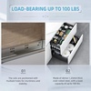 image:imageSHUHANG 1 Pair Full Extension Drawer Slides 8 10 12 14 16 18 20 22 24 Inch 100 lb Load Capacity Side Mount Ball Bearing Rails Cabinet Dresser Glides Wardrobe Kitchen Trash Can Slider Runners Silver21 Inch