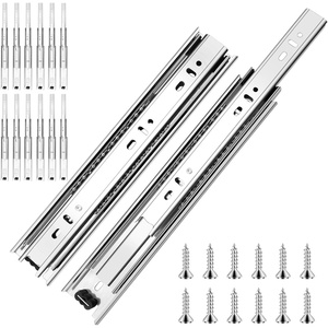 image:image14 inch Ball Bearing Drawer Slides 6 Pairs 12pcs  100LB Capacity Full Extension Side Mount Slides for Kitchen Cabinets Wardrobes Office Furniture Silver 14inchSilver