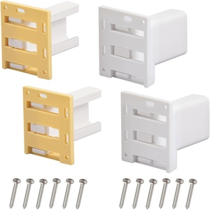 image:image4 Pack Drawer Slide Track Brackets Rear Mount Plastic2 Pairs face Frame sockets for 1 Inch Drawer Slides Cabinet Pull Out 4 Packshelf Slides Hardware Bottom Mount CShaped Drawer Rail Bracket