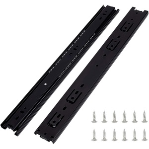 image:image6 Pairs of 18 Inch Hardware 3Section Full Extension Ball Bearing Side Mount Drawer Slides100 LB Capacity Drawer SlideBlack