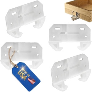image:imageAdjustable Rear Drawer Slide Guides 4pk Made in USA for 14 Rail Height on TShape CenterMount Wood Track Width Opening Adjusts 1 to 112 Plastic Back Plate