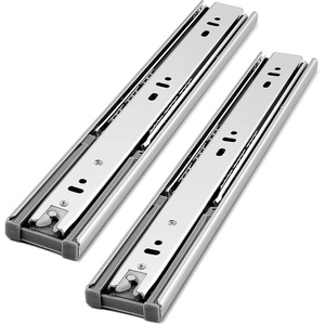 image:imageGobrico 16 inch Drawer Slides 1 PairSoft Close Drawer Slides 3 Fold Cabinet Drawer Slides Full Extension Drawer Hardware Heavy Duty Hydraulic Self Close Rails Side Mount Ball Bearing Tracks16inch Drawer Slides