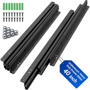 image:imageHeavy Duty Bottom Mount Drawer Slides 265lb Full Extension Drawer Rails 1640 Inch Cold Rolled Steel Ball Bearing Tracks for UnderStair Storage Deep Cabinets Pantry amp RV Systems 1 Pair 16 Inch40 Inch