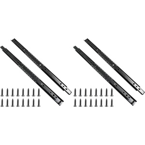image:imageHitefu Drawer Slides 16 Inch 1 Pair Black  2 Section Full Extension Ball Bearing Side Mounting16 Inch Pack of 2