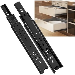 image:imageSHUHANG 1 Pair Full Extension Drawer Slides 8 10 12 14 16 18 20 22 24 Inch 100 lb Load Capacity Side Mount Ball Bearing Rails Cabinet Dresser Glides Wardrobe Kitchen Trash Can Slider Runners Silver8 Inch