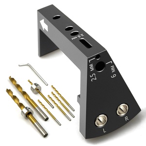 image:imageUndermount Drawer Slide Drill Guide jig for Blum Tandem 6 Pieces Bits Drawer Slide Drilling Kit Includes Aluminum Alloy Angle Guide Ideal Woodworking Tools Includes Drill Bits Collars amp More