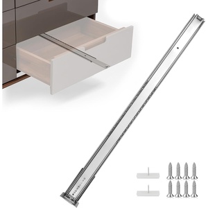 image:imagehomdiy 5 Pack 14 Inch Heavy Duty Center Mount Drawer Slides for Cabinet and Dresser Bottom Mount Drawer Rails 34 Extension Glide Track14 Inch