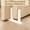 image:image4 Pack Sliding Closet Door Floor Guide  Universal Black Sliding Door Floor Guide with Screws Fits 138 Thick Doors ABS Closet Door Track Guide for Cabinet FloorWhite4