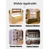 image:imageAluminium Glass Sliding Door Track Kit Double Sliding Rails with Silent Wheels for Display CabinetsShowcasesClosets NoDrilling Customizable LengthSilver100 cm394 inch08cmBlack