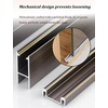 image:imageAluminium Glass Sliding Door Track Kit Double Sliding Rails with Silent Wheels for Display CabinetsShowcasesClosets NoDrilling Customizable LengthSilver100 cm394 inch08cmBrown