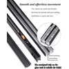 image:imageAluminium Glass Sliding Door Track Kit Double Sliding Rails with Silent Wheels for Display CabinetsShowcasesClosets NoDrilling Customizable LengthSilver100 cm394 inch08cmBrown