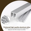 image:imageAluminum Sliding Door Track Set for 14 Thick Panels Glass Cabinet Door Window Sliding Track Size 36 x 079 inches BlackSilver