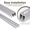 image:imageAluminum Sliding Door Track Set for 14 Thick Panels Glass Cabinet Door Window Sliding Track Size 36 x 079 inches BlackSilver
