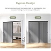 image:imageEaseLife 12FT144in Bypass Double Sliding Pocket Door Hardware KitCommercial GradeAluminumBypassing Wardrobe Closet Door Track for 4 Door SystemSlide Smoothly QuietlyEasy InstallBlackNo Door6 feet for 2 doors