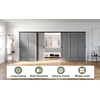 image:imageEaseLife 12FT144in Bypass Double Sliding Pocket Door Hardware KitCommercial GradeAluminumBypassing Wardrobe Closet Door Track for 4 Door SystemSlide Smoothly QuietlyEasy InstallBlackNo Door16FT for 4 Doors