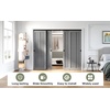 image:imageEaseLife 12FT144in Bypass Double Sliding Pocket Door Hardware KitCommercial GradeAluminumBypassing Wardrobe Closet Door Track for 4 Door SystemSlide Smoothly QuietlyEasy InstallBlackNo Door8 feet for 4 doors