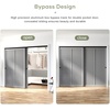 image:imageEaseLife 12FT144in Bypass Double Sliding Pocket Door Hardware KitCommercial GradeAluminumBypassing Wardrobe Closet Door Track for 4 Door SystemSlide Smoothly QuietlyEasy InstallBlackNo Door8 feet for 2 doors