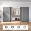 image:imageEaseLife 12FT144in Bypass Double Sliding Pocket Door Hardware KitCommercial GradeAluminumBypassing Wardrobe Closet Door Track for 4 Door SystemSlide Smoothly QuietlyEasy InstallBlackNo Door12 feet for 4 doors