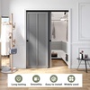 image:imageEaseLife 12FT144in Bypass Double Sliding Pocket Door Hardware KitCommercial GradeAluminumBypassing Wardrobe Closet Door Track for 4 Door SystemSlide Smoothly QuietlyEasy InstallBlackNo Door5 feet for 2 doors