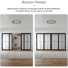 image:imageEaseLife 6FT72in Bypass Double Sliding Pocket Door Hardware Kit Commercial Grade Aluminum Bypassing Closet Doors Track for 2 Door System Slide Smoothly Quietly Easy InstallNo Door12FT for 4 Doors