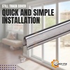 image:imageHardware Large Sliding Glass Door Track Cover 516 W x 916 H 6 Feet Stainless Steel Patio Door Sill Rail Repair Replacement Snap Over Fix for Worn Aluminum TracksStainless Steel