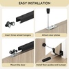 image:imageJUBEST 6FT Pocket Door Kit Commercial Grade Sliding Pocket Door Hardware Kit Aluminum Box Track 6875 for Door 2436 Wide 1175 Thickness Black Easy to Install Modern Style5 Feet