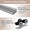 image:imageJUBEST Bypass Door Hardware 72 Aluminum Sliding Closet Door Hardware Set with Finger Pull Included Smoothly and Quietly for 2 Door System Fit Door Thickness 1 38 or 1 34 Easy to Install4 feet for 2 doors