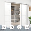 image:imageJUBEST Bypass Door Hardware 72 Aluminum Sliding Closet Door Hardware Set with Finger Pull Included Smoothly and Quietly for 2 Door System Fit Door Thickness 1 38 or 1 34 Easy to Install8 feet for 4 doors