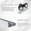 image:imageJUBEST Bypass Door Hardware 72 Aluminum Sliding Closet Door Hardware Set with Finger Pull Included Smoothly and Quietly for 2 Door System Fit Door Thickness 1 38 or 1 34 Easy to Install8 feet for 4 doors
