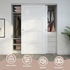 image:imageJUBEST Bypass Door Hardware 72 Aluminum Sliding Closet Door Hardware Set with Finger Pull Included Smoothly and Quietly for 2 Door System Fit Door Thickness 1 38 or 1 34 Easy to Install7 feet for 2 doors