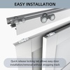 image:imageJUBEST Bypass Door Hardware 72 Aluminum Sliding Closet Door Hardware Set with Finger Pull Included Smoothly and Quietly for 2 Door System Fit Door Thickness 1 38 or 1 34 Easy to Install8 feet for 4 doors