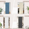 image:imageJUBEST Bypass Door Hardware 72 Aluminum Sliding Closet Door Hardware Set with Finger Pull Included Smoothly and Quietly for 2 Door System Fit Door Thickness 1 38 or 1 34 Easy to Install4 feet for 2 doors