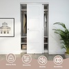 image:imageJUBEST Bypass Door Hardware 72 Aluminum Sliding Closet Door Hardware Set with Finger Pull Included Smoothly and Quietly for 2 Door System Fit Door Thickness 1 38 or 1 34 Easy to Install4 feet for 2 doors