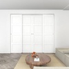 image:imageJUBEST Bypass Door Hardware 72 Aluminum Sliding Closet Door Hardware Set with Finger Pull Included Smoothly and Quietly for 2 Door System Fit Door Thickness 1 38 or 1 34 Easy to Install8 feet for 4 doors