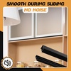 image:imageLandical 4 Sets 4 ft Long Plastic Sliding Cabinet Door Track Hardware Set for 14 Thick Panels Glass Window Cabinet Door Track for Sliding Closet Doors Easy Quick Installation BlackBlack