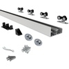 image:imageJUBEST Bypass Door Hardware 72 Aluminum Sliding Closet Door Hardware Set with Finger Pull Included Smoothly and Quietly for 2 Door System Fit Door Thickness 1 38 or 1 34 Easy to Install5 feet for 2 doors
