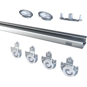 image:imageBypass Sliding Door Track Hardware 48 Wardrobe Closet Door Steel Track Set Easy to InstallSmoothly and Quietly for 2 Door System84INCH