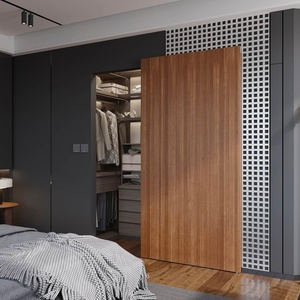 image:imageFINOSEN 38inch Concealed Sliding Barn Door Hardware with Soft Close Mechanism Aluminum Track Invisible Floor Track Fit MIN Opening Width 28in Wall Mount SystemDoor is not Included40in track for 32inch openingNo door