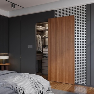 image:imageFINOSEN 38inch Concealed Sliding Barn Door Hardware with Soft Close Mechanism Aluminum Track Invisible Floor Track Fit MIN Opening Width 28in Wall Mount SystemDoor is not Included38in track for 30inch openingNo door
