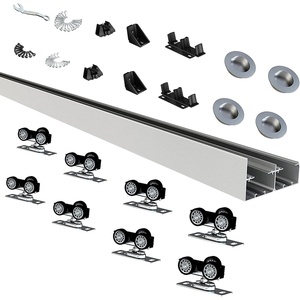 image:imageJUBEST Bypass Door Hardware 72 Aluminum Sliding Closet Door Hardware Set with Finger Pull Included Smoothly and Quietly for 2 Door System Fit Door Thickness 1 38 or 1 34 Easy to Install8 feet for 4 doors