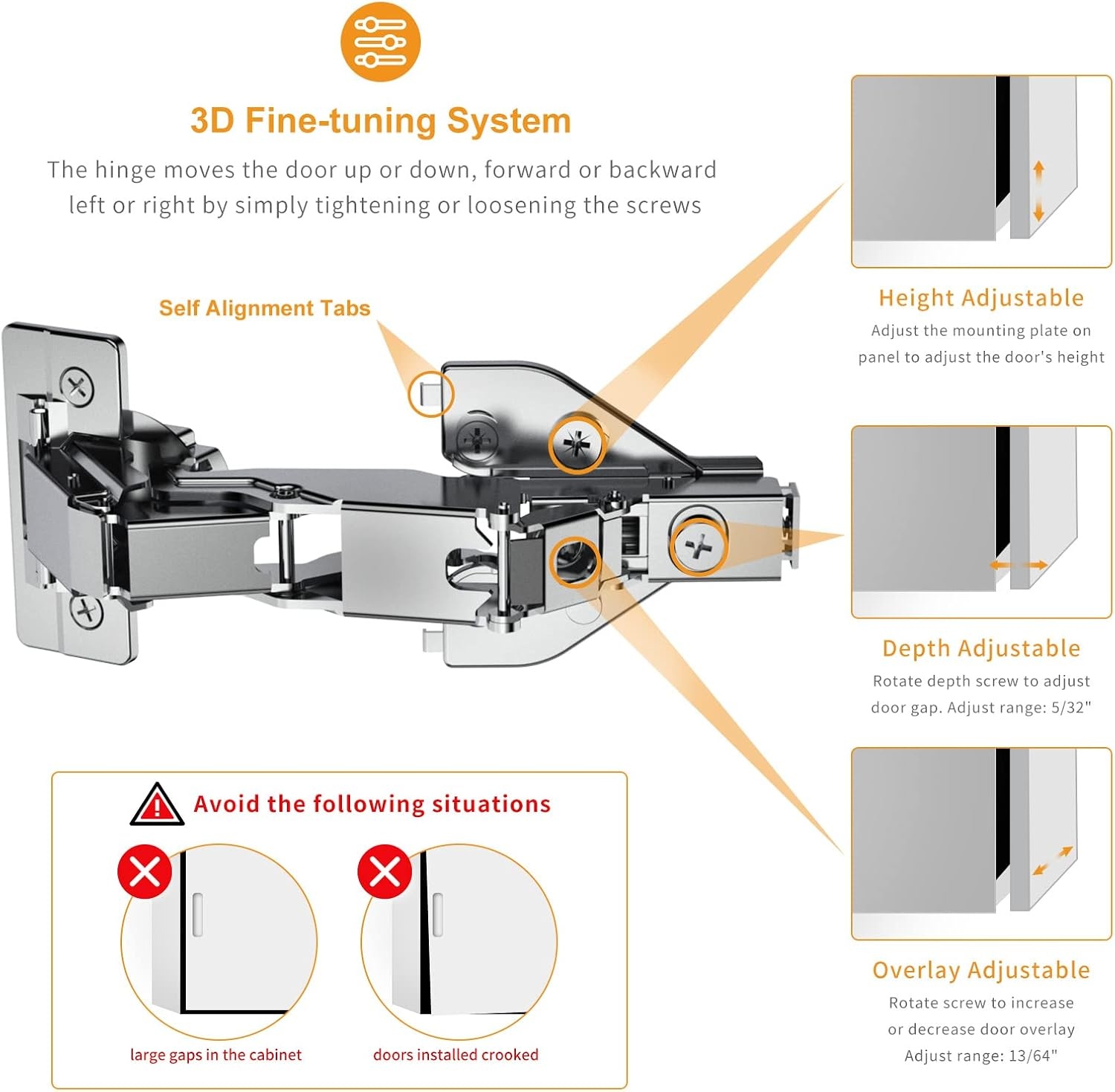image:imageChibery 4 Pack 165 Degree Lazy Susan Hinge Face Frame CLIP ON Plate for Easy Installation Soft Close Multipivot Concealed hardware for Corner Kitchen Cabinet Cupboard Folded Folden Door Closets165