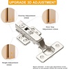 image:image2Pcs Frameless Full Overlay Cabinet Hinges Soft Close European Concealed Hinges with 50 Faster Install amp ClipOn Plate 3D Adjustment Heavy Duty Cabinet Door Hinges for Frameless CabinetsFull Overlay