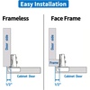 image:imageCabinet Hinges  24 Pack for 12 Inch Overlay Cabinet Face Frame Concealed 105Deg Self Closing Hinges Stainless Soft Close Cabinet Door Hinges with Mounting Screws and Repair Plate4